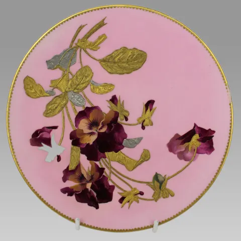 Victorian Hand-Painted & Gilded Cabinet Plate, c.1880–1900