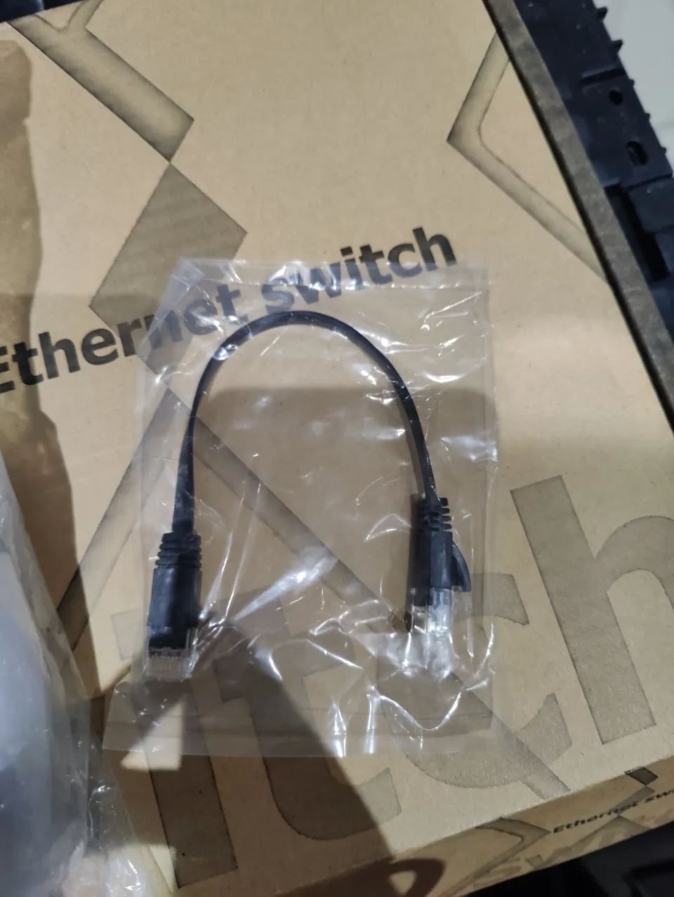 20 x flat RJ45 Patch lead 20cm (Black)