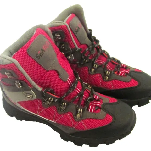 UK 3 - EU 36 Hiking - Walking Boots Red/Grey Camping Trail Shoes