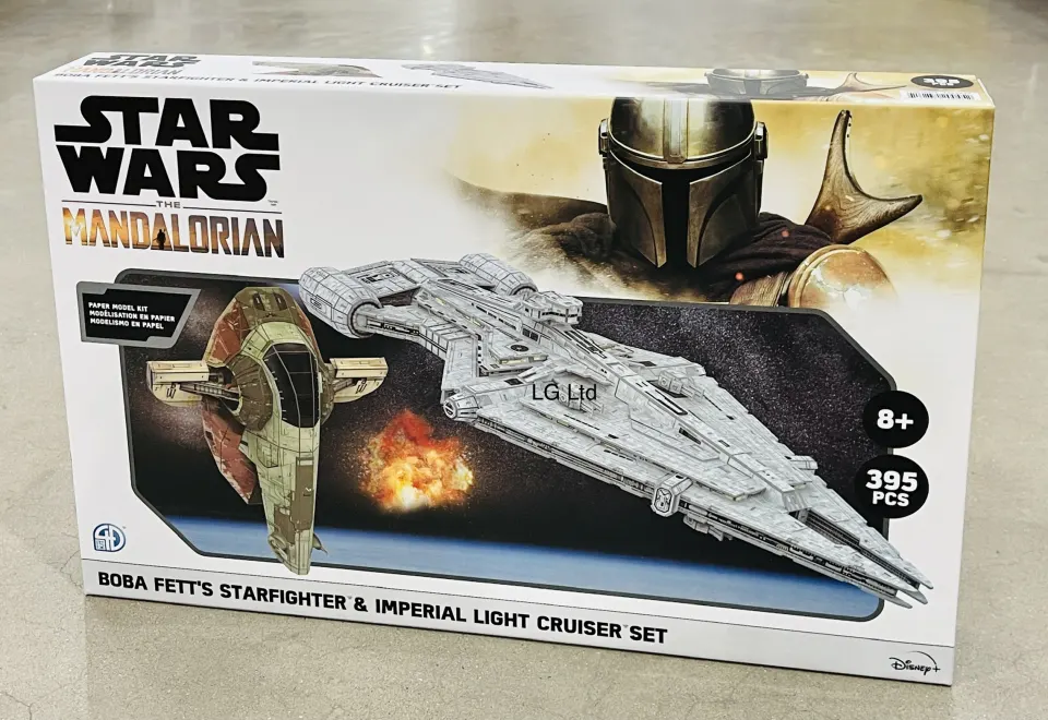 3D Model Puzzle Star Wars The Mandalorian, Boba Fett's Starfighter & Imperial Light Cruiser Set