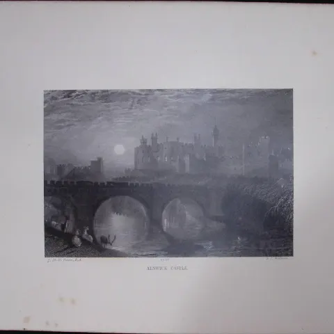 J.M.W Turner Rare “Alnwick Castle Northumberland” 1873 Picturesque Views in England-39