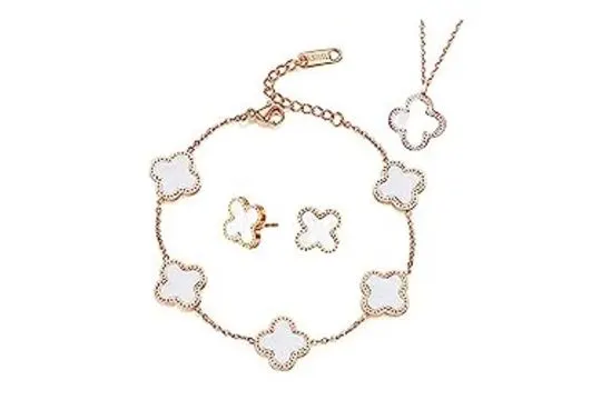50 X RRP £15.35 ea Four-Leaf Clover Jewellery Set for Women Girls Total RRP £767.50 L26c