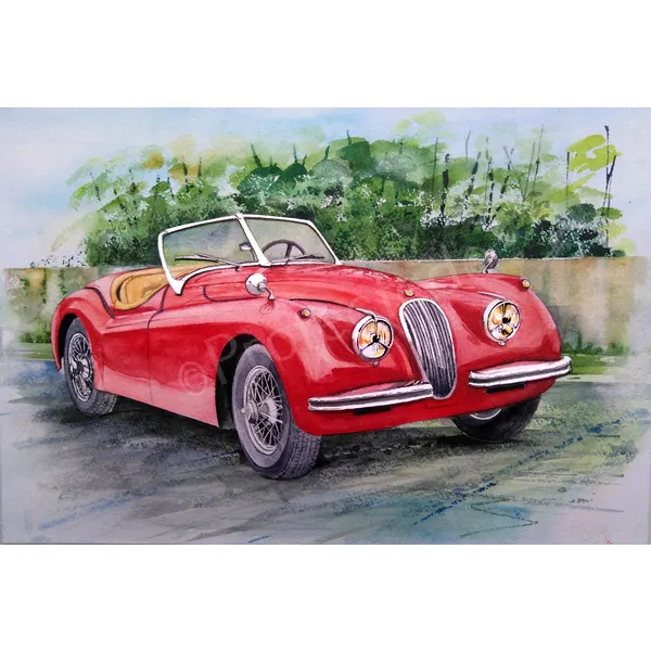 Jaguar XK 120 1950s  Large Metal Wall Art