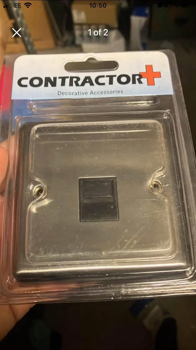 100 x Master Telephone Socket Chrome Effect