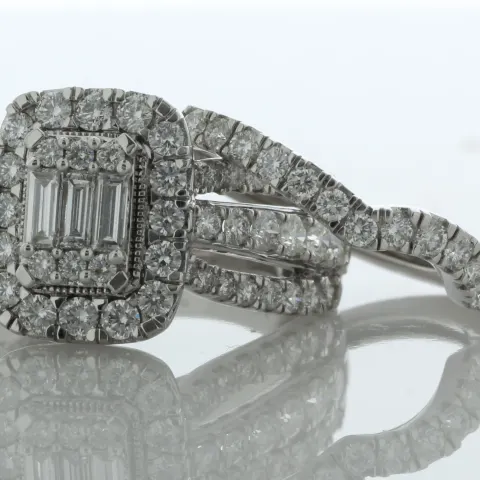 14ct White Gold Diamond Ring Set 2.00 Carats