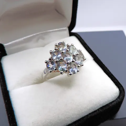 Sterling Silver Aquamarine Ring New With Gift Pouch