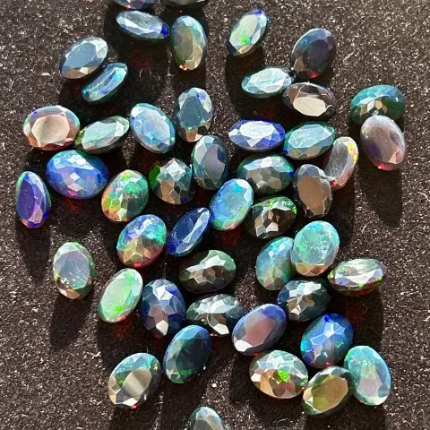 51.95ct Natural Black Fire Opals