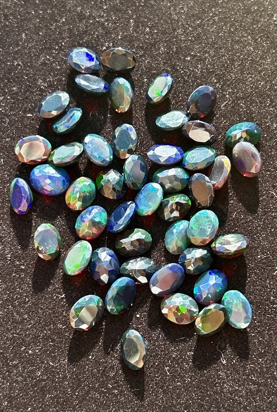 51.95ct Natural Black Fire Opals