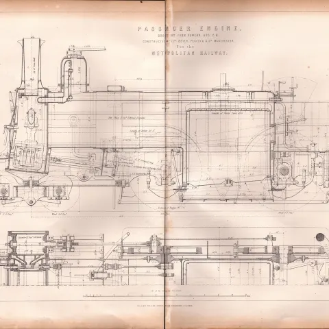 Passenger Engine London Metropolitan Railway Antique Scarce  Diagram-30.