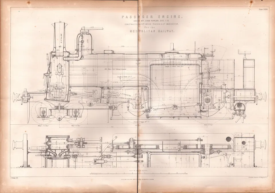 Passenger Engine London Metropolitan Railway Antique Scarce  Diagram-30.