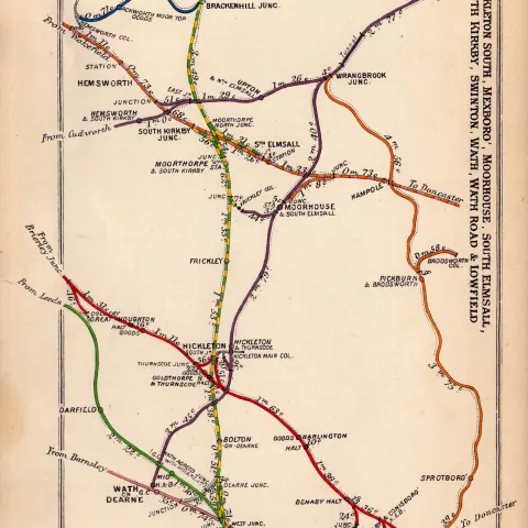 Hemsworth Mexboro South Kirby Yorkshire Antique Railway Junctions Diagram-44.