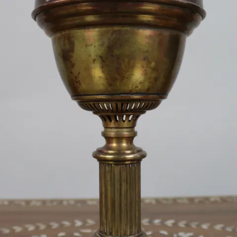 Antique English Brass Oil Lamp