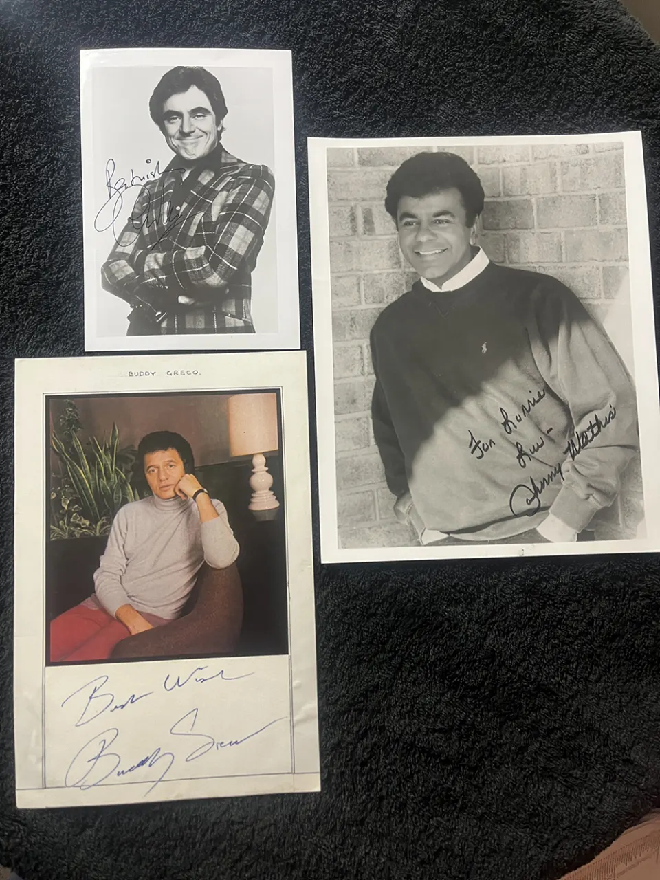 Anthony Newley, Buddy Greco & Johnny Mathis Signed