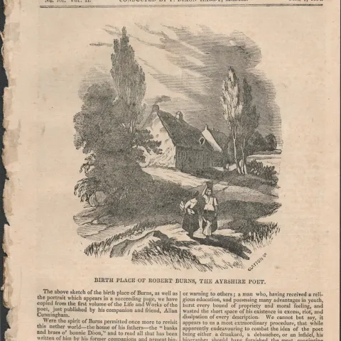 Antique Irish History Newspaper 1834 Birth Place of Robert Burns