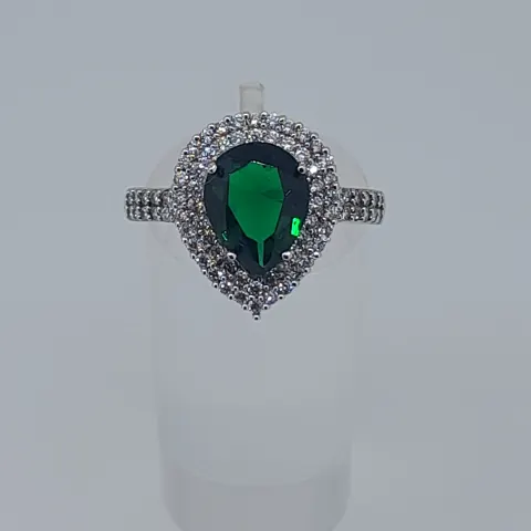 Silver Dress Ring Set With CZ Stones