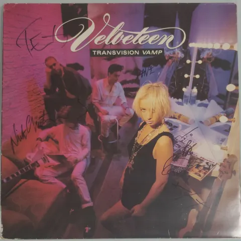 Autographed Transvision Vamp – Velveteen Vinyl LP – UK 1989 First Pressing A1 / B1 - VG+