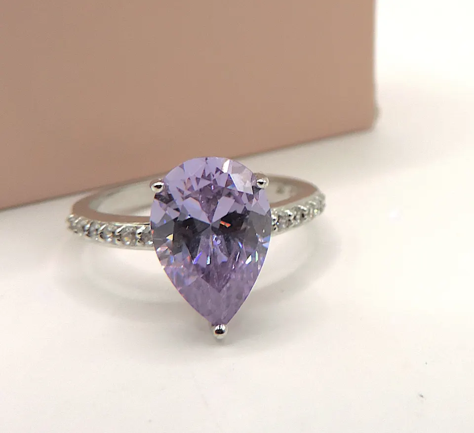Sterling Silver Lavender Gemstone Ring New With Gift Box