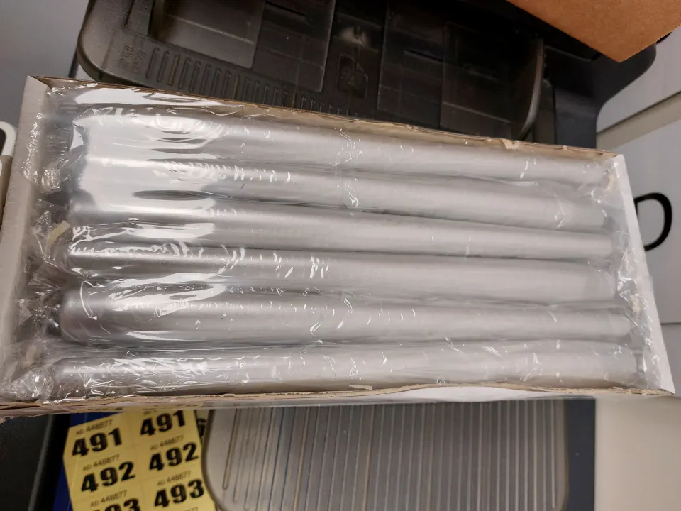 Silver Candles. Box of 12 Long Candles