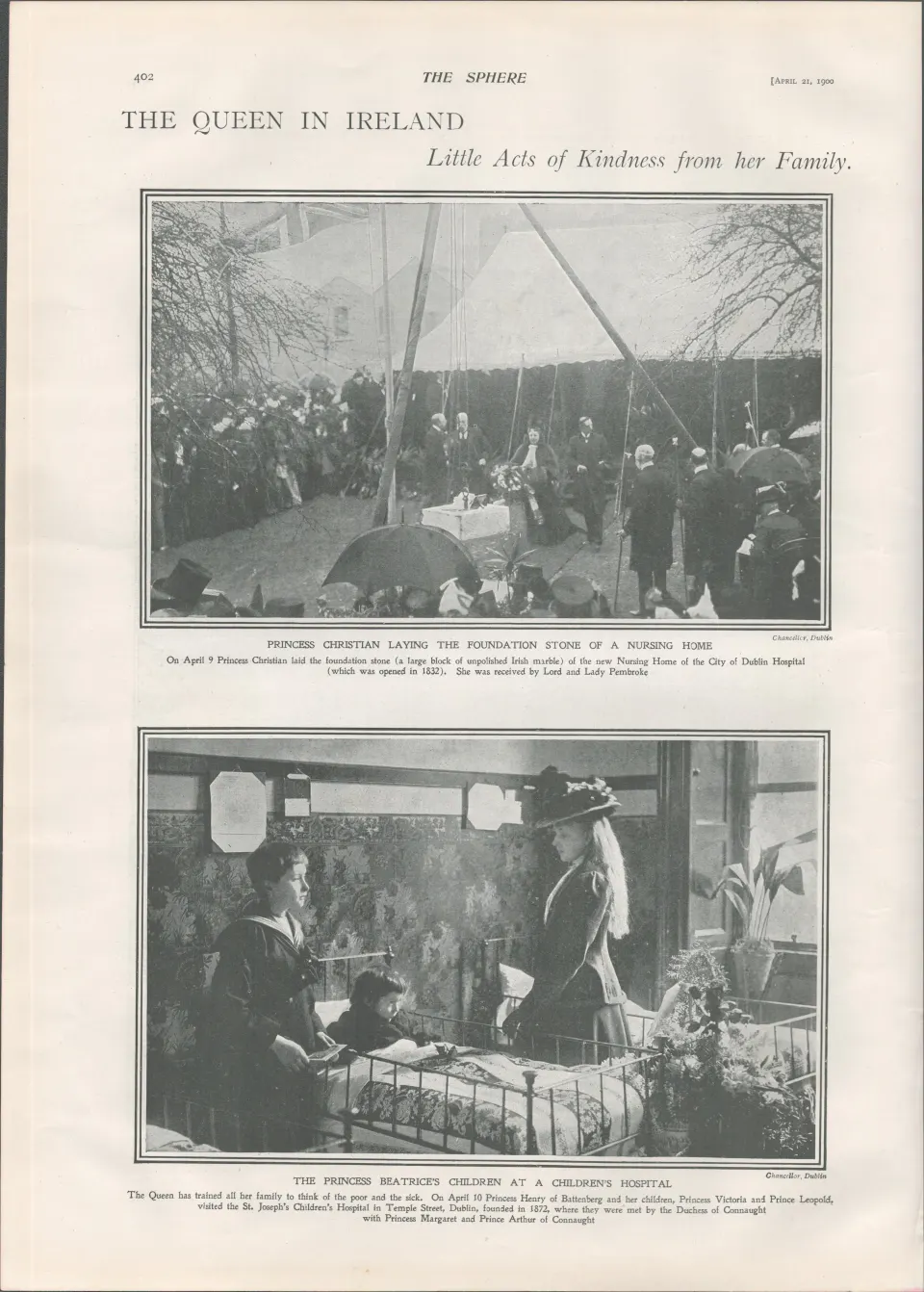 Royal Tour Visiting Dublin  Children's  Hospital 1900
