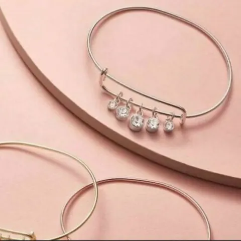 Brand New Avon Katie Crystal Bangle Silver Plated