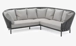 Item Description  -  John Lewis Chunky Weave Garden Corner Sofa Set, Grey  -  Stock Number   -  8208