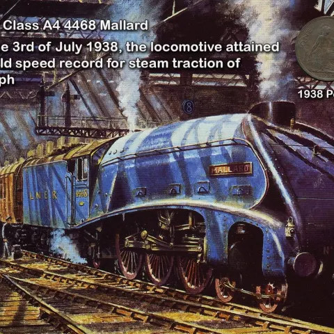 The Mallard Steam Engine 1938 World Speed Record Metal Coin Set 2.