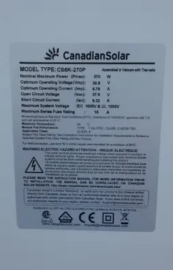 Canadian Solar CS6K-270P 270W Polycrystalline Solar Panels