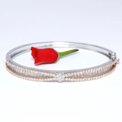 14 K / 585 White & Rose Gold Designer Diamond Bracelet