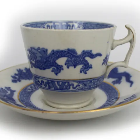 Cauldon Blue Dragon Tea Cup and Saucer