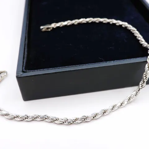 Sterling Silver Rope Chain Bracelet New with Gift Pouch