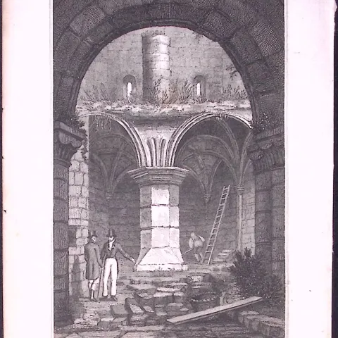 Richmond Castle Yorkshire 198 Years-Old Thomas Allen Antique Steel Engraving-3