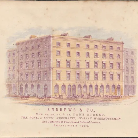 Chromolithographed Antique 1871 Andrews & Co Dame St Dublin.