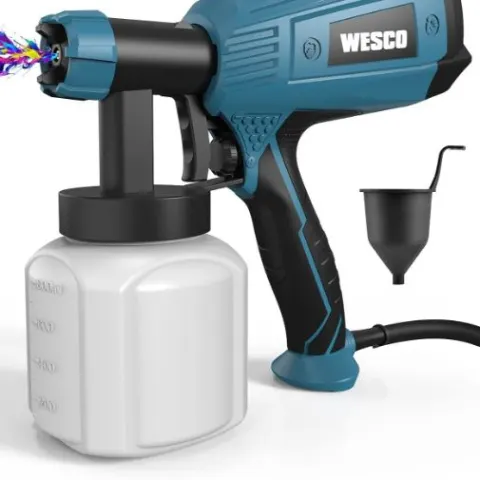 Paint Sprayer,WESCO 500W DIY Electric Spray Gun with 3 Spray Patterns, 3 Nozzle size