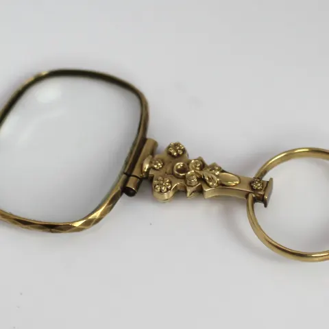 Antique French 18ct Gold Lorgnette Magnifying Glass