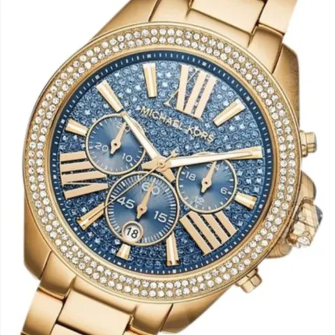 Michael  Kors  Wren  Chronograph Blue  Crystal  Pave  Ladies  Watch  MK6291