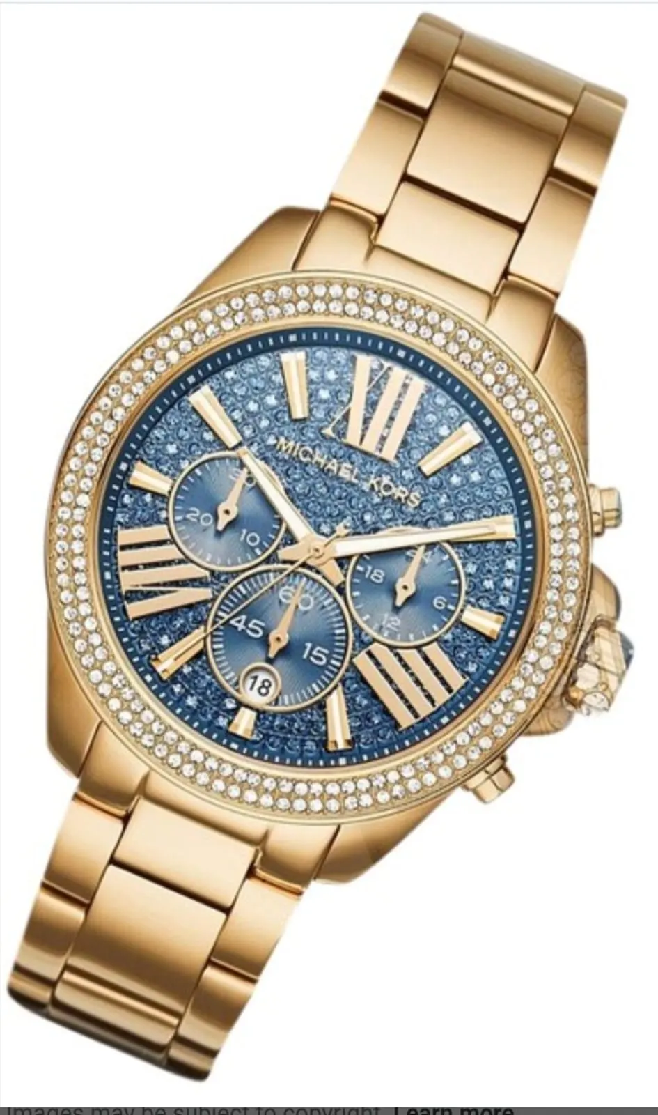 Michael  Kors  Wren  Chronograph Blue  Crystal  Pave  Ladies  Watch  MK6291