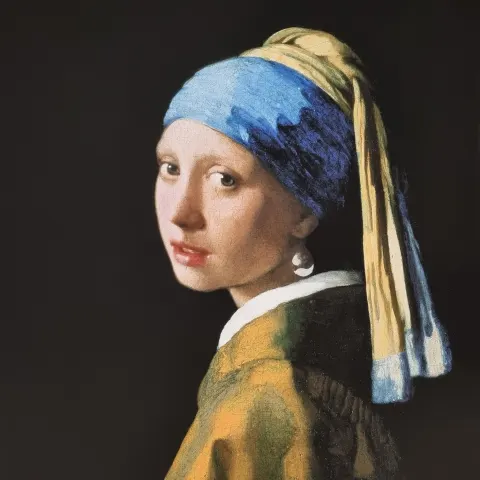 Johannes Vermeer 'Girl with a Pearl Earring' Platinum Leaf Rare Limited Edition