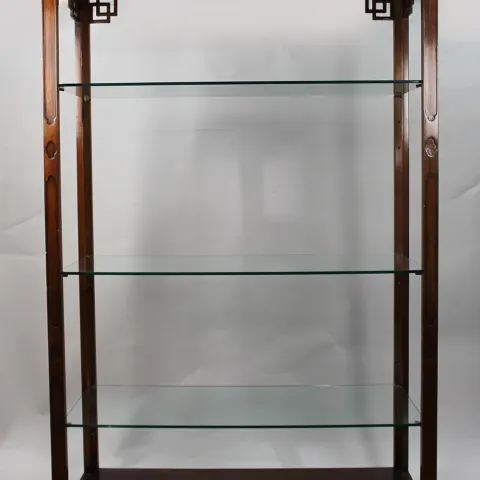 Large Mahogany Glazed Oriental Display Stand
