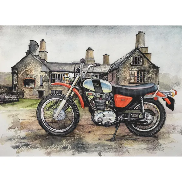 BSA Victor 500 Iconic Motorbike large Metal Wall Art