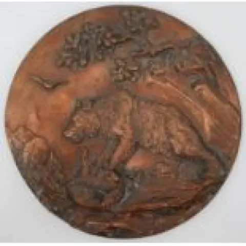 Fine Antique Copper Relief Plaque