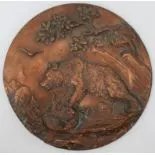 Fine Antique Copper Relief Plaque