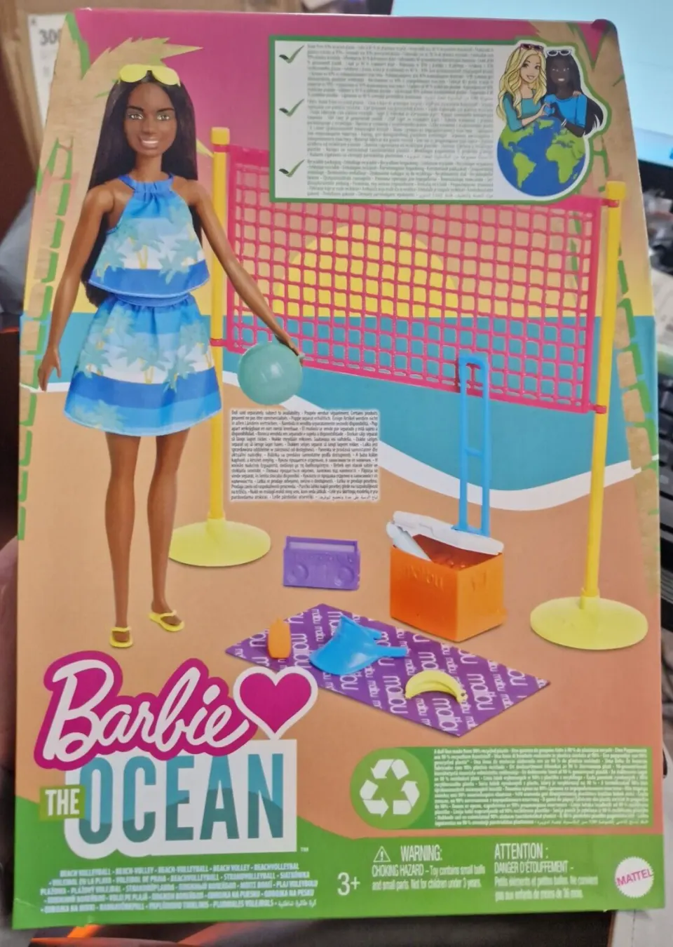 10 X Barbie Malibu Beach Starter Playset Volleyball GYG18 Mattel Loves the Ocean