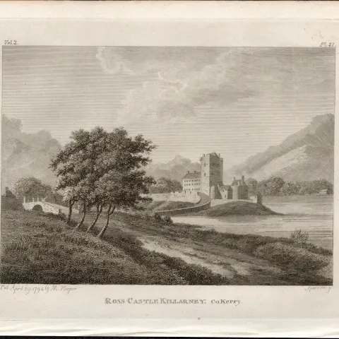 Ross Castle Killarney Co Kerry Rare 1791 Francis Grose Antique Print.