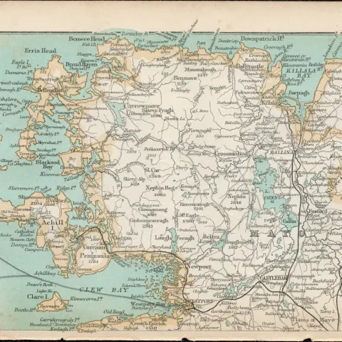 Sligo Mayo Achill Ulster Cavan Antique Map 8.