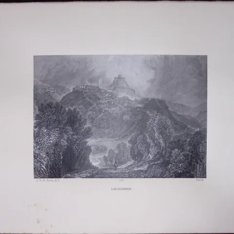 J.M.W Turner Rare “Launceston Cornwall” 1873 Picturesque Views in England-76
