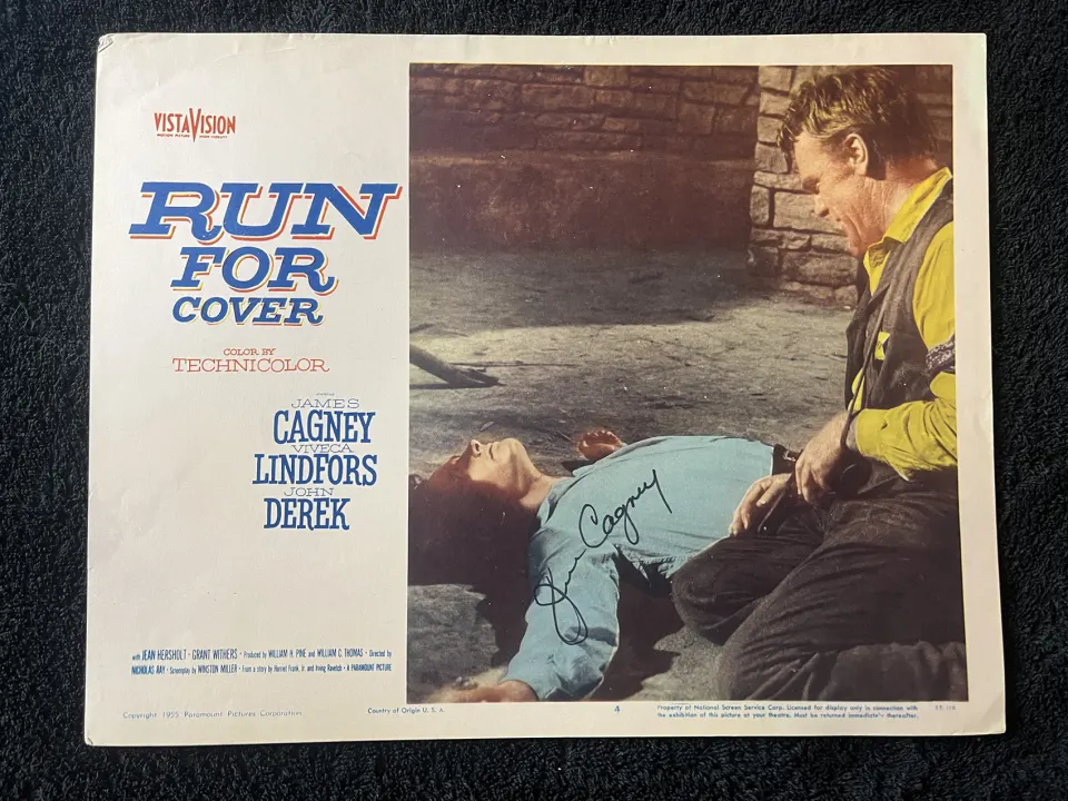 James Cagney Signed Cinema Lobby Card