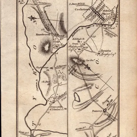 Ireland Rare Antique 1777 Map Omagh Cookstown Dungannon Co Tyrone.