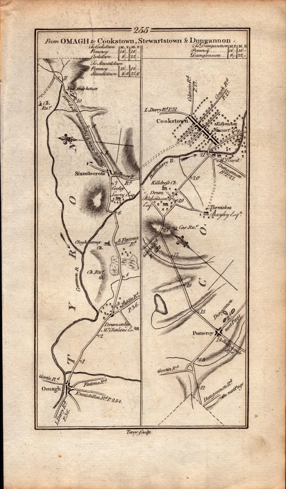 Ireland Rare Antique 1777 Map Omagh Cookstown Dungannon Co Tyrone.