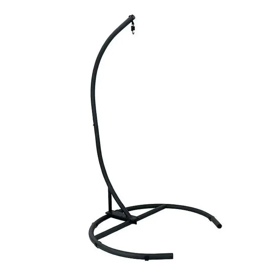 (105/7J) RRP £99. Black Hanging Chair Stand (120x 118x 184cm). Contents In Original Packaging