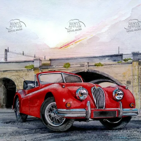 Jaguar XK 120 1950's Iconic Car Metal Wall Art